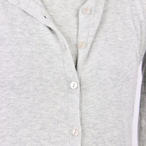 BARNEY'S NEW YORK Light Grey Silk Cotton Blend Knit Cardigan Tank Set - Picture 5 of 12